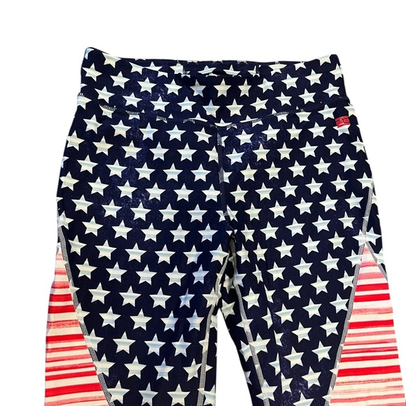 Tommy Hilfiger Res White and Blue Cropped Leggings Patriotic 4th of July - Picture 3 of 6